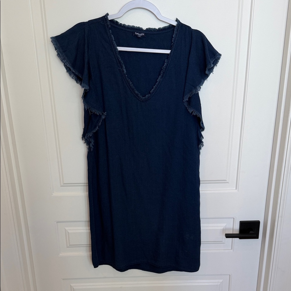 Splendid Denim Ruffle Sleeve Dress